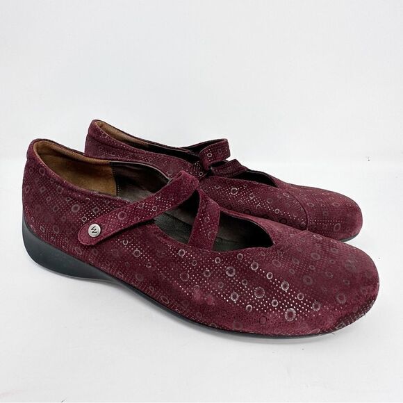 Wolky Passion Suede Mary Jane Burgundy Size 41 - Picture 3 of 15